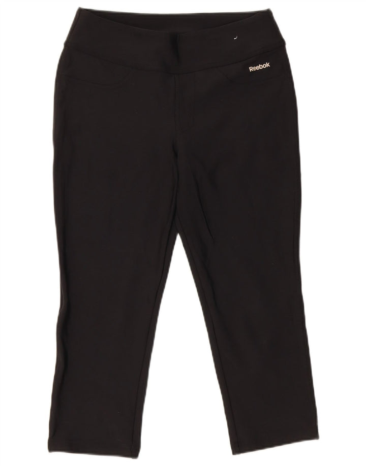 Reebok Womens Capri Trousers W28 L19 Black Nylon