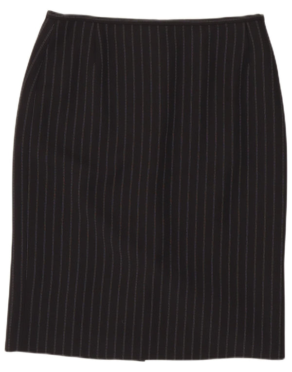 JAEGER Womens Pencil Skirt UK 16 Large W34  Black Striped Polyester