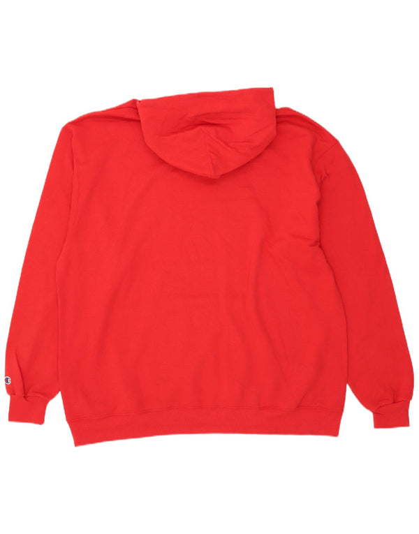 Champion Mens Graphic Hoodie Jumper 3XL Red Cotton
