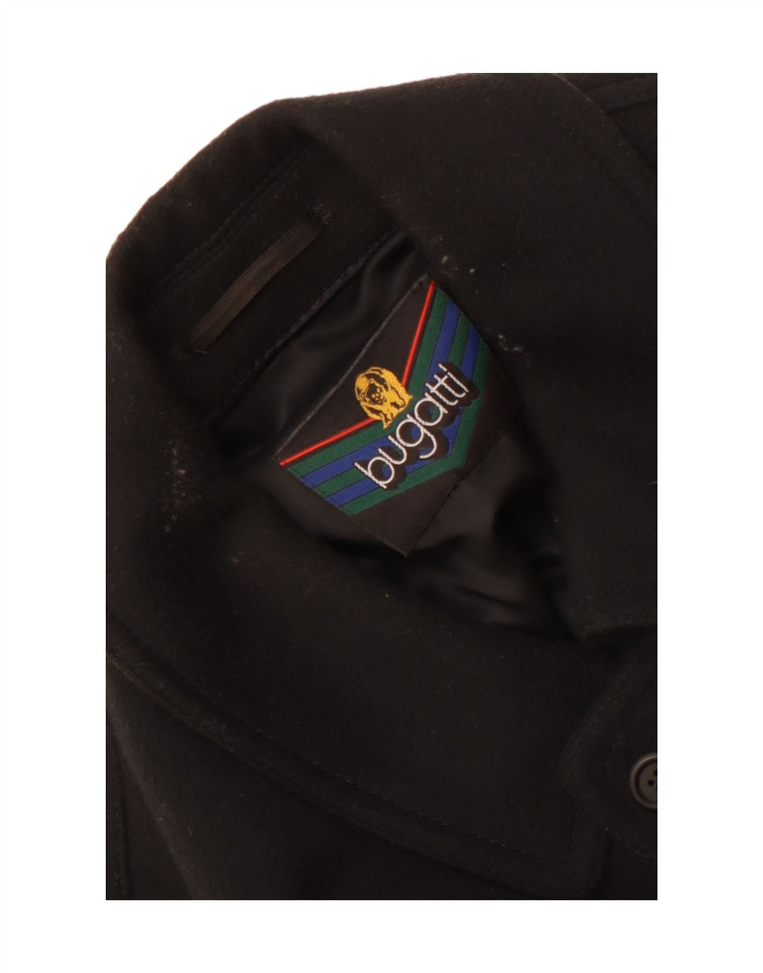 Bugatti Mens Overcoat UK 38 Medium Black Wool