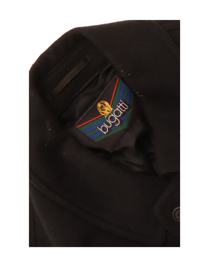 Bugatti Mens Overcoat UK 38 Medium Black Wool