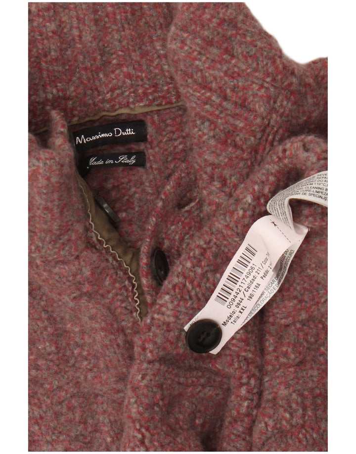 Massimo Dutti Womens Button Neck Jumper Sweater UK 20 2XL Pink Wool