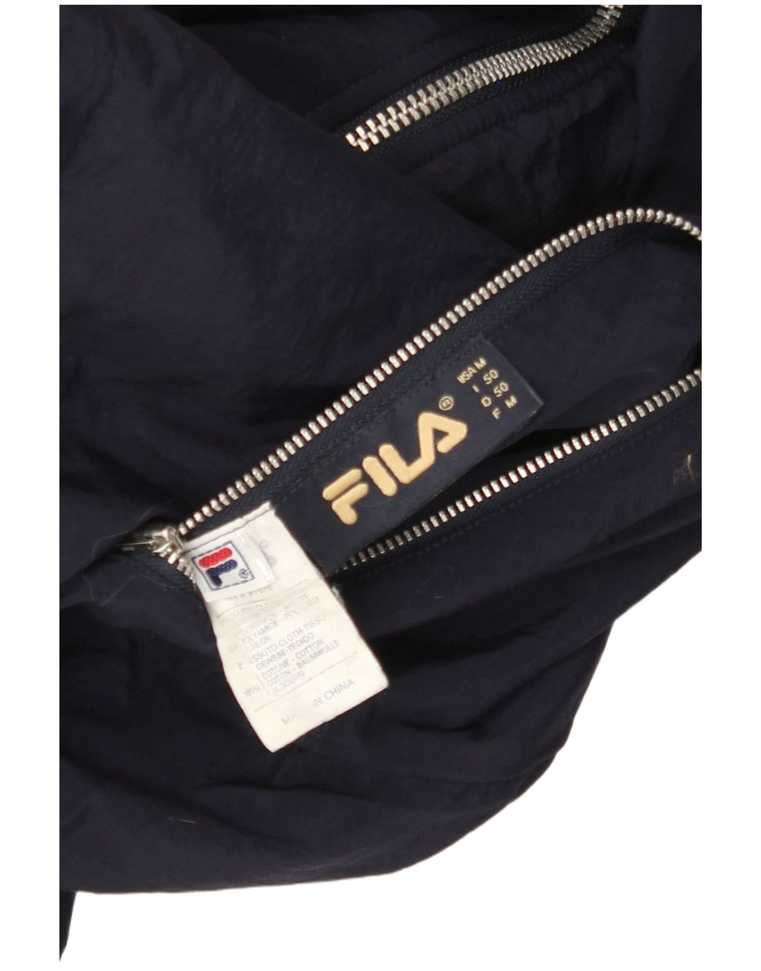 FILA Mens Hooded Reversible Jacket IT 50 Large Navy Blue Colourblock