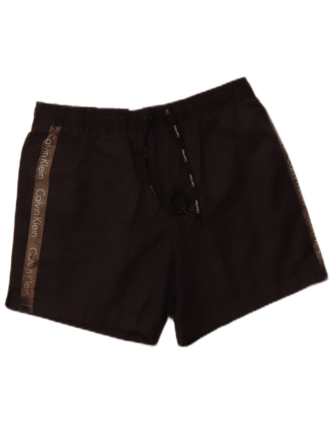 CALVIN KLEIN Mens Graphic Swimming Shorts Small Black Polyester