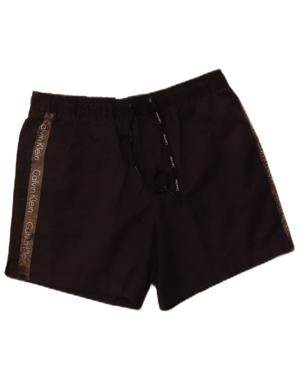 CALVIN KLEIN Mens Graphic Swimming Shorts Small Black Polyester