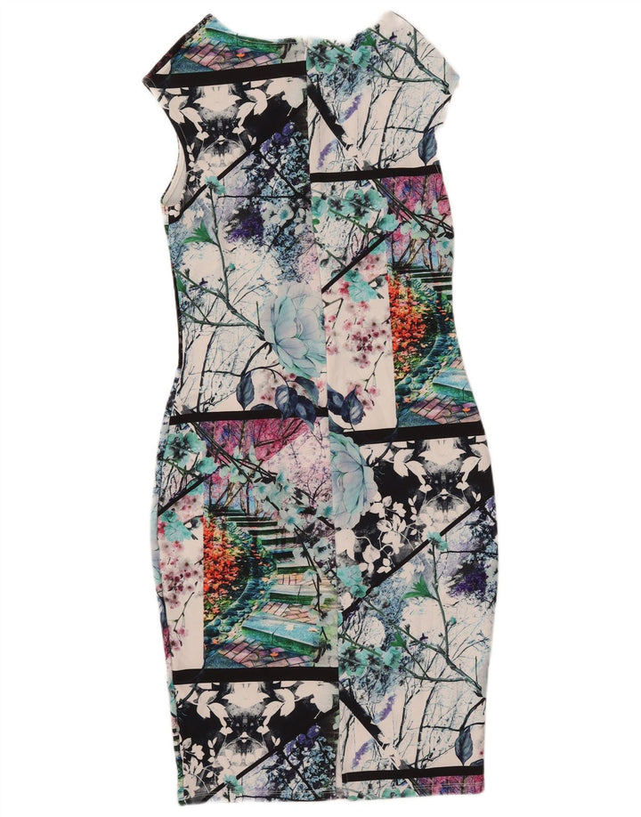 Lipsy Womens Graphic Bodycon Dress UK 10 Small  Multicoloured Polyester