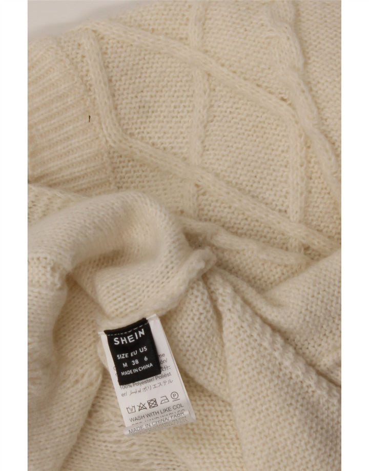 SHEIN Womens Oversized V-Neck Jumper Sweater UK 14 Medium Off White Vintage Shein and Second-Hand Shein from Messina Hembry 