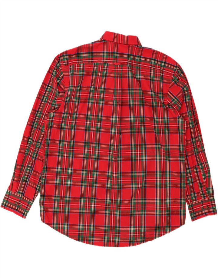IZOD Mens Shirt XL Red Check Cotton