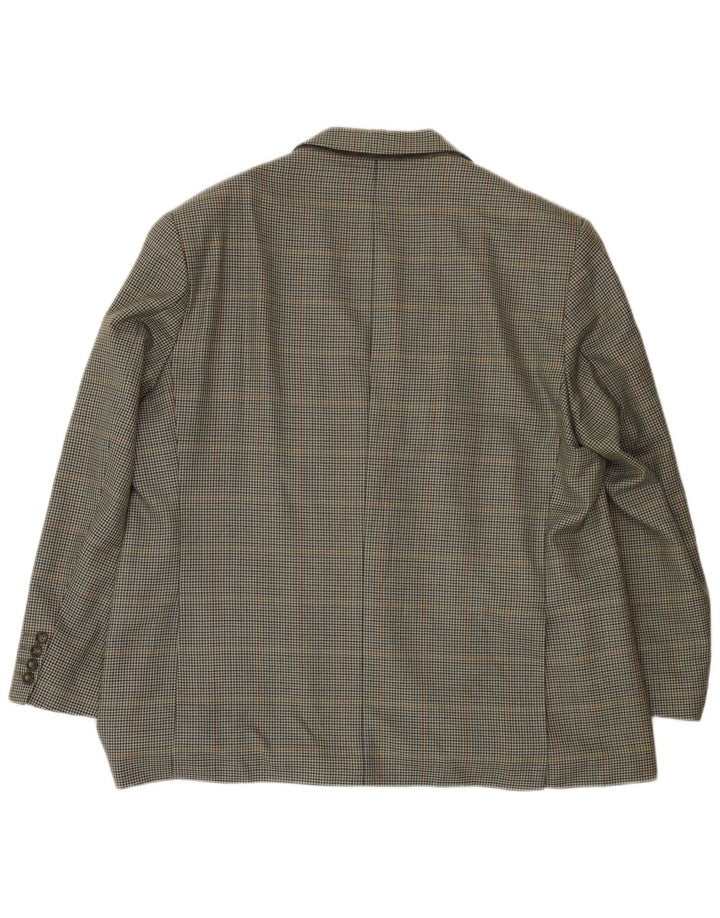 Marks & Spencer Mens 2 Button Blazer Jacket UK 46 XL Green Houndstooth
