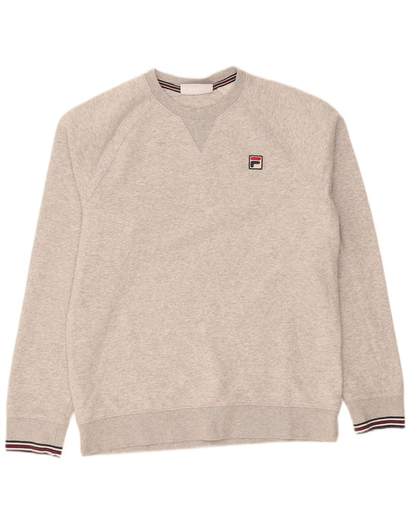 Fila Mens Sweatshirt Jumper Small Grey Cotton