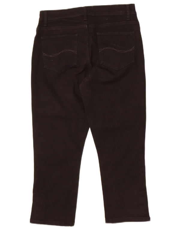 Lee Womens High Waist Capri Trousers US 10 Large W28 L22 Black