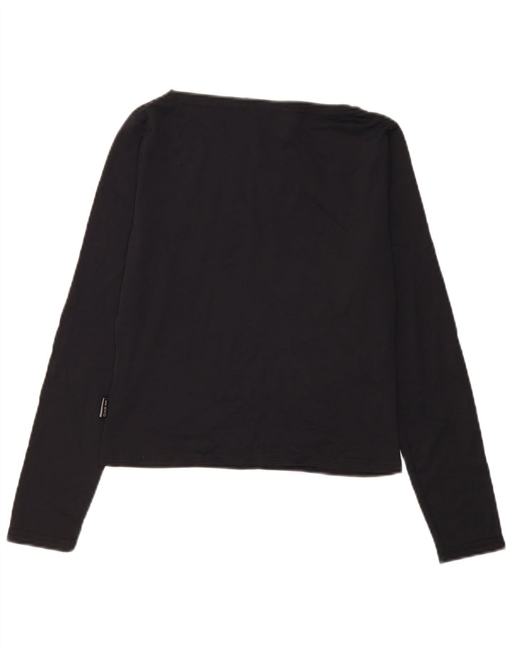 Gas Womens Crop Top Long Sleeve UK 10 Small Black Polyamide