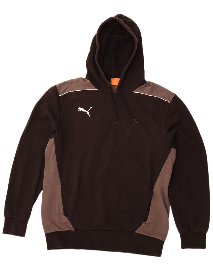PUMA Mens Hoodie Jumper Large Black Colourblock