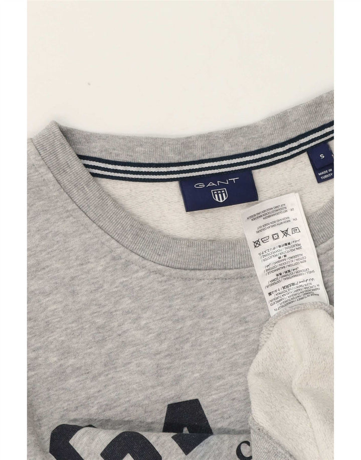 Gant Mens Graphic Sweatshirt Jumper Small Grey Flecked Cotton