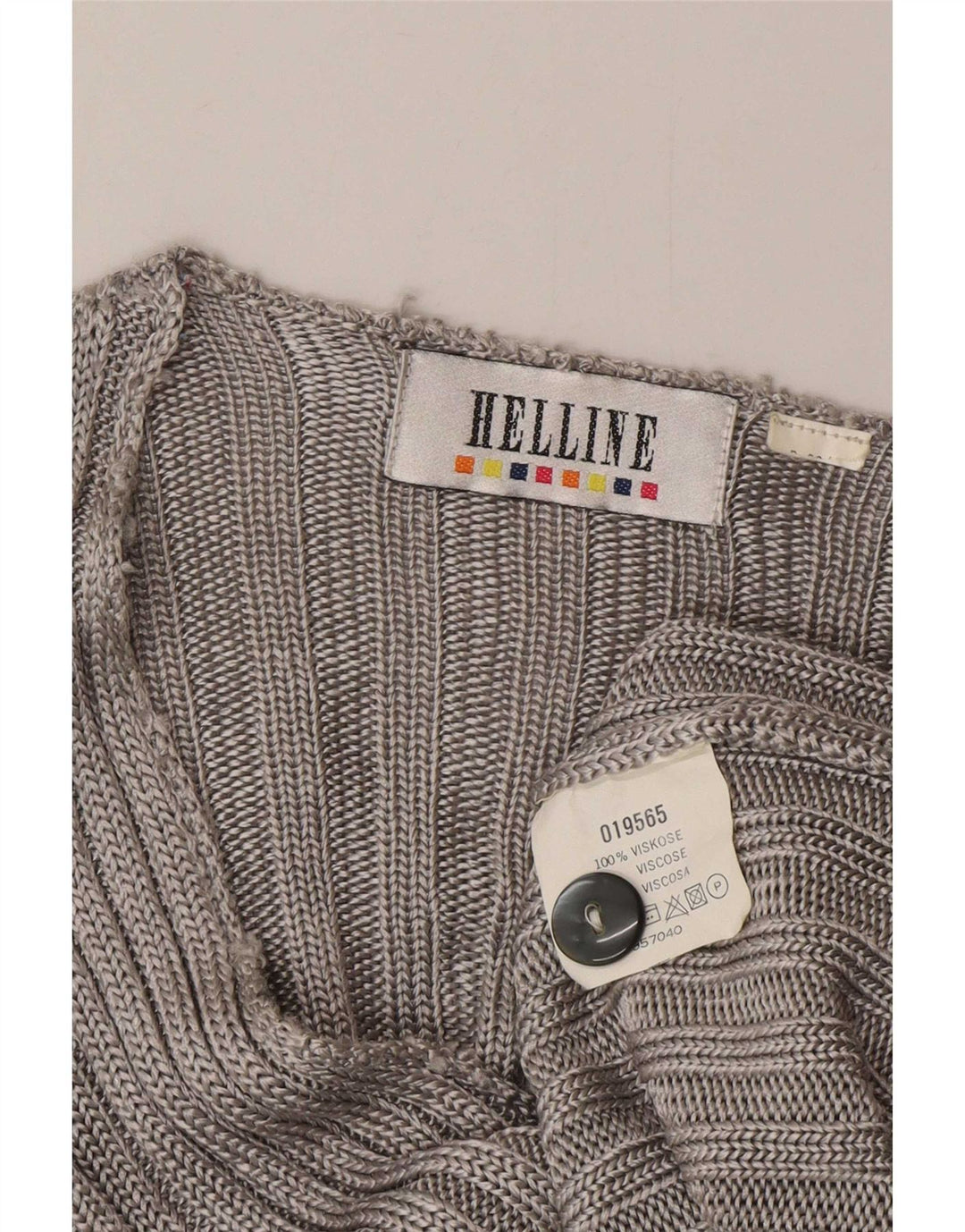 HELLINE Womens Crop Cardigan Sweater UK 10 Small Grey Viscose