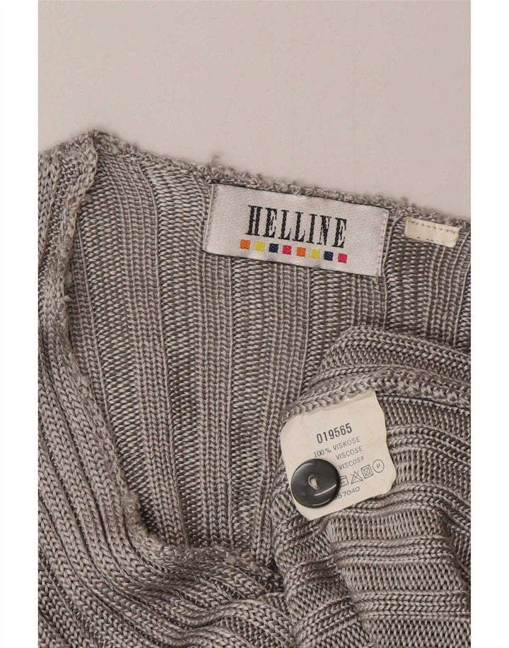 HELLINE Womens Crop Cardigan Sweater UK 10 Small Grey Viscose