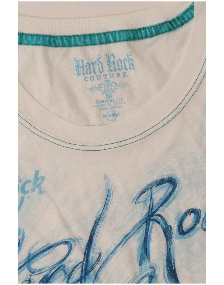 HARD ROCK CAFE Girls Hurghada Graphic T-Shirt Top 7-8 Years Medium White