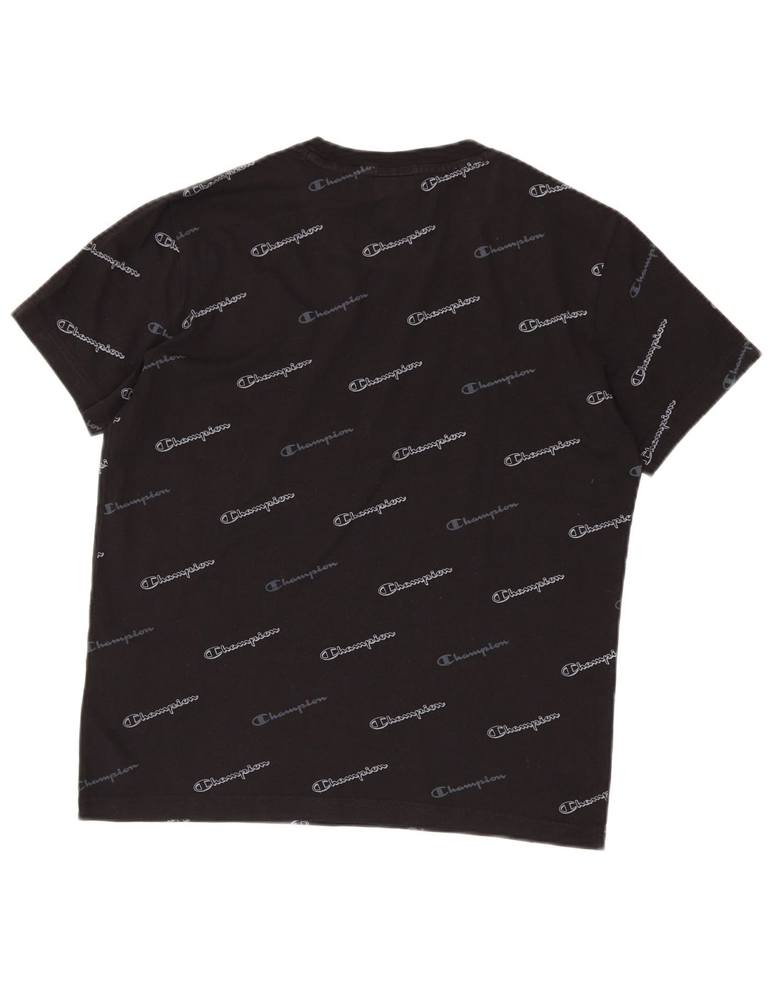 Champion Mens Graphic T-Shirt Top Small Black Cotton