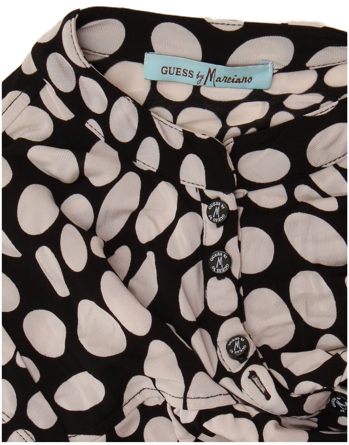 GUESS BY MARCIANO Womens Drop Waist Dress UK 12 Medium Black Spotted