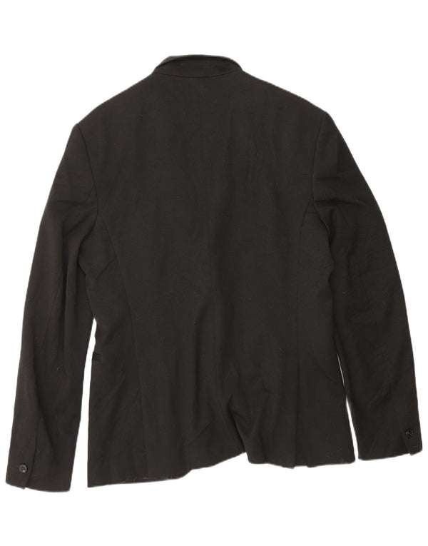 ZARA Mens 1 Button Blazer Jacket EU 48 Medium Black Polyester