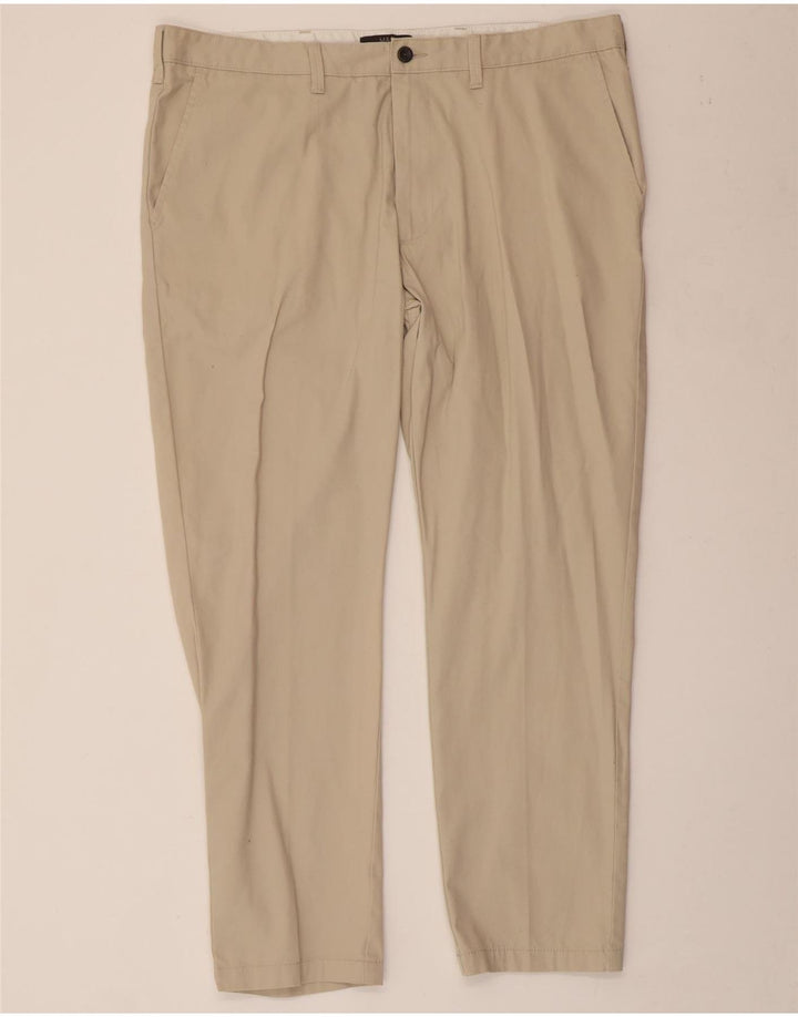 Marks & Spencer Mens Tapered Chino Trousers W40 L29 Beige Cotton