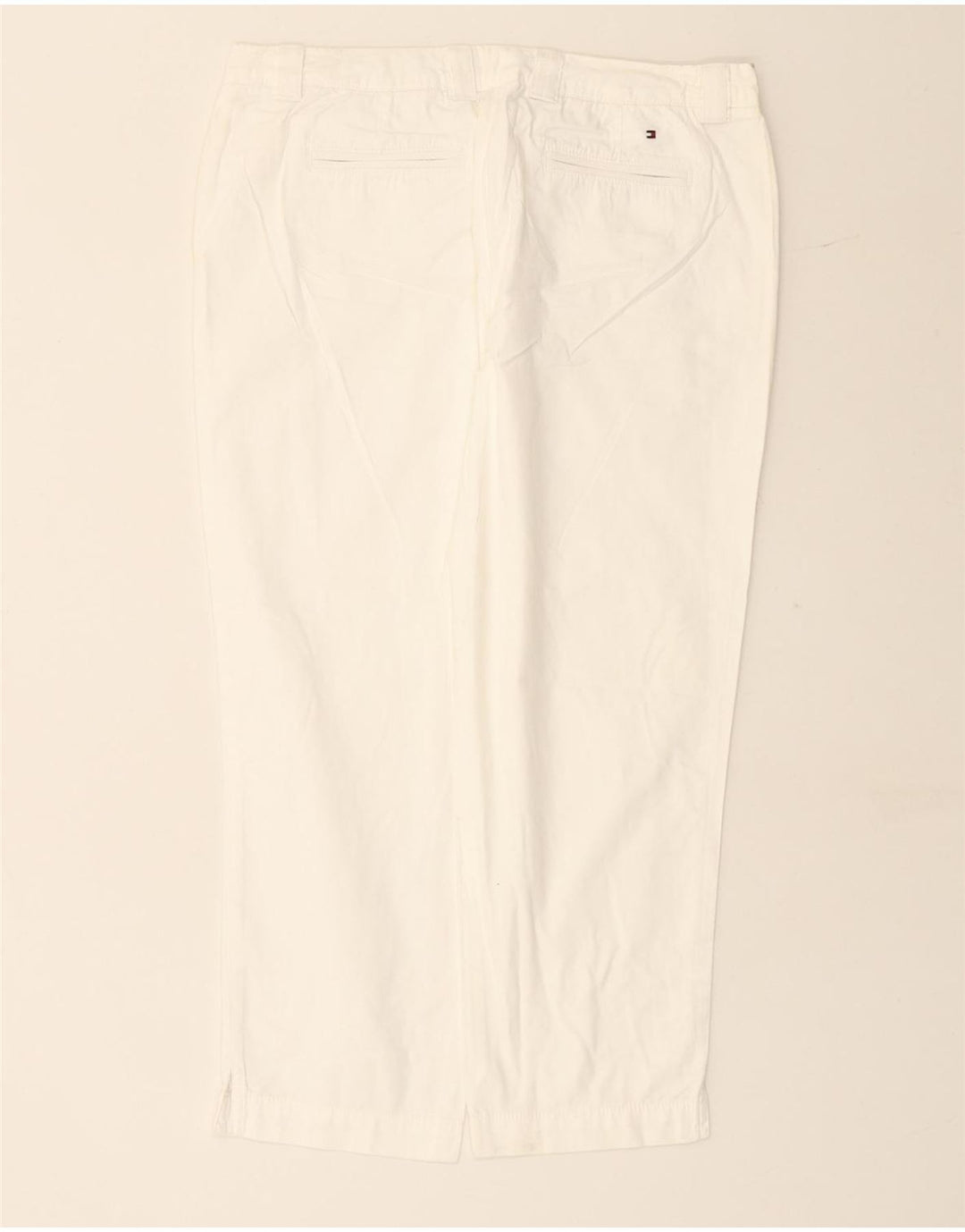 TOMMY HILFIGER Womens Straight Capri Trousers UK 10 W27 L24 White Cotton
