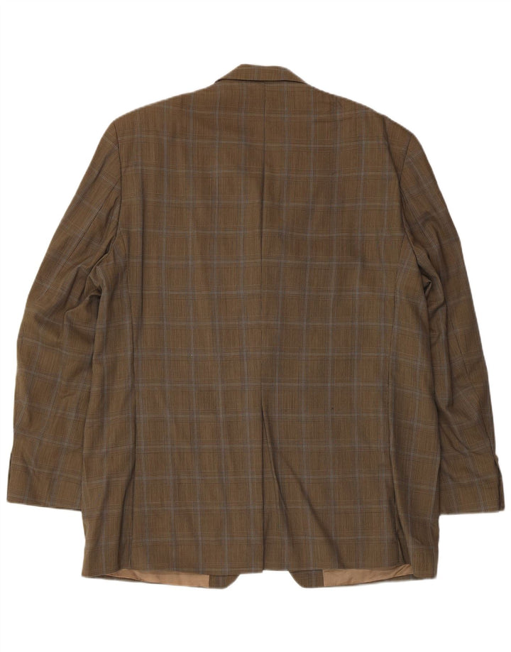 Chaps Ralph Lauren Mens 3 Button Blazer Jacket UK 40 Large Khaki Check