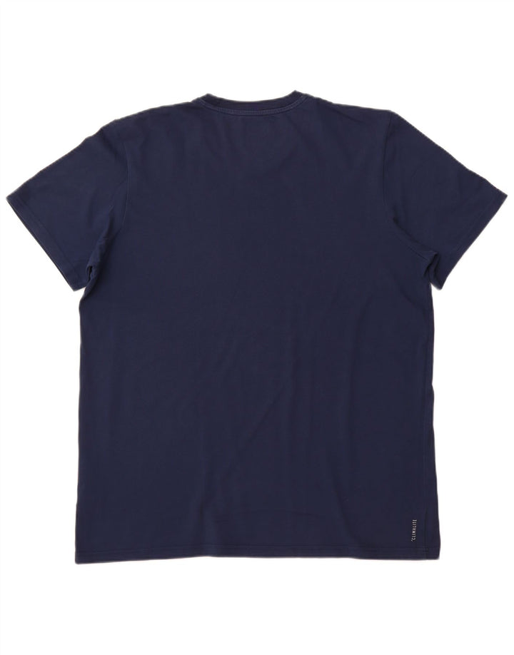 ADIDAS Mens Climalite T-Shirt Top XL Navy Blue Cotton