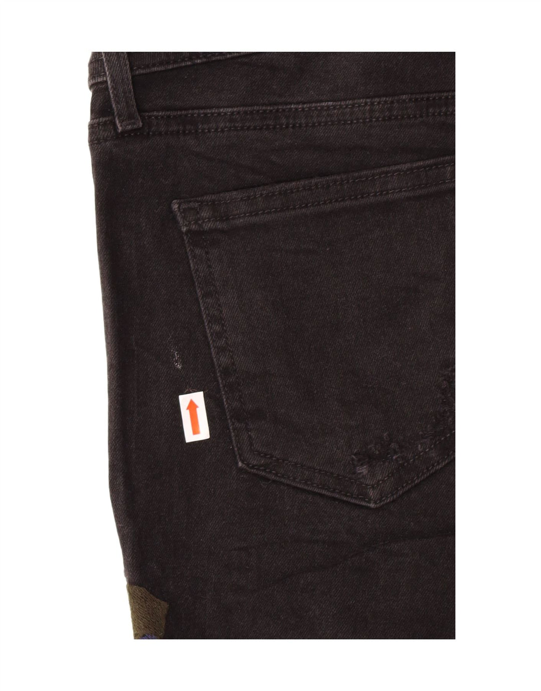 Zara Womens Graphic Denim Shorts EU 38 Small W28  Black Floral Bohemian