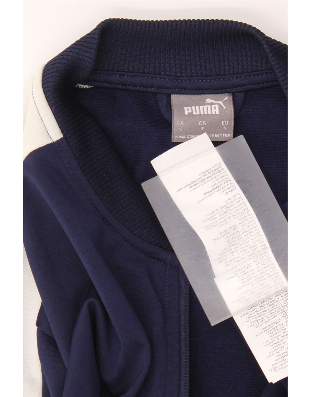 Puma Mens Tracksuit Top Jacket Small Navy Blue Colourblock Polyester