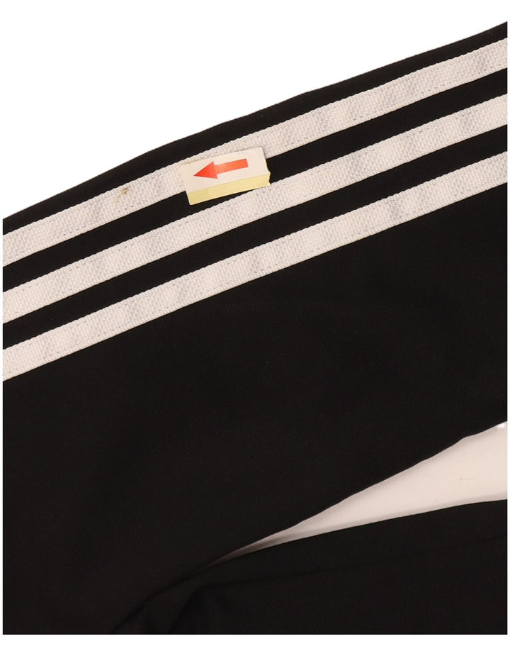 ADIDAS Boys Tracksuit Top Jacket 13-14 Years Black Polyester