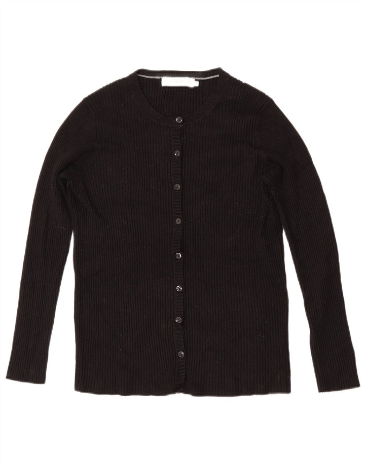 John Lewis Womens Cardigan Sweater UK 14 Medium Black Viscose
