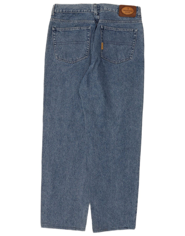 Trussardi Mens Straight Jeans W34 L31 Blue Cotton