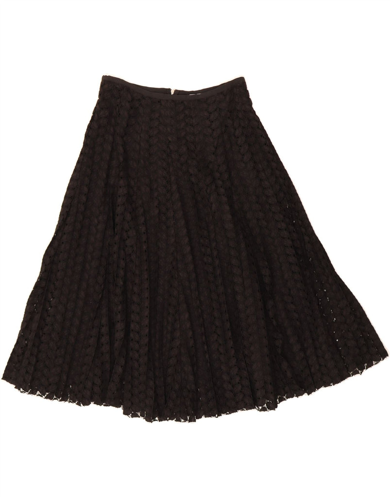 MOLLY BRACKEN Womens Flared Skirt Medium W30 Black Floral Polyamide Vintage Molly Bracken and Second-Hand Molly Bracken from Messina Hembry 