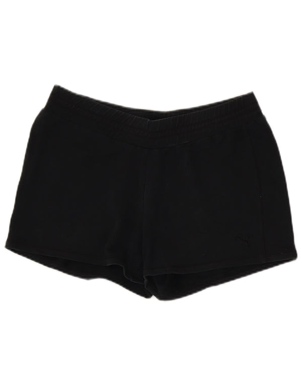 Puma Womens Sport Shorts UK 14 Medium  Black Cotton