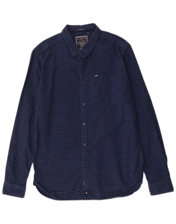 SUPERDRY Mens Shirt XL Navy Blue Gingham