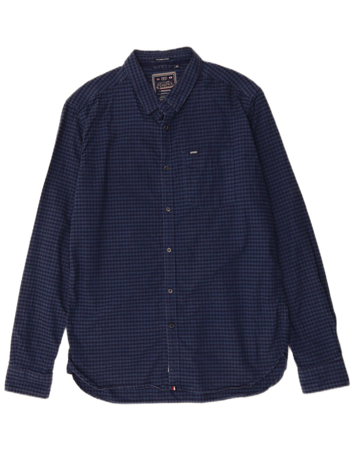 SUPERDRY Mens Shirt XL Navy Blue Gingham