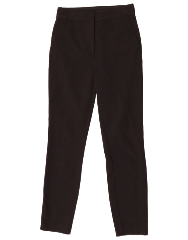 Zara Womens Slim Chino Trousers XS W24 L27 Black Cotton