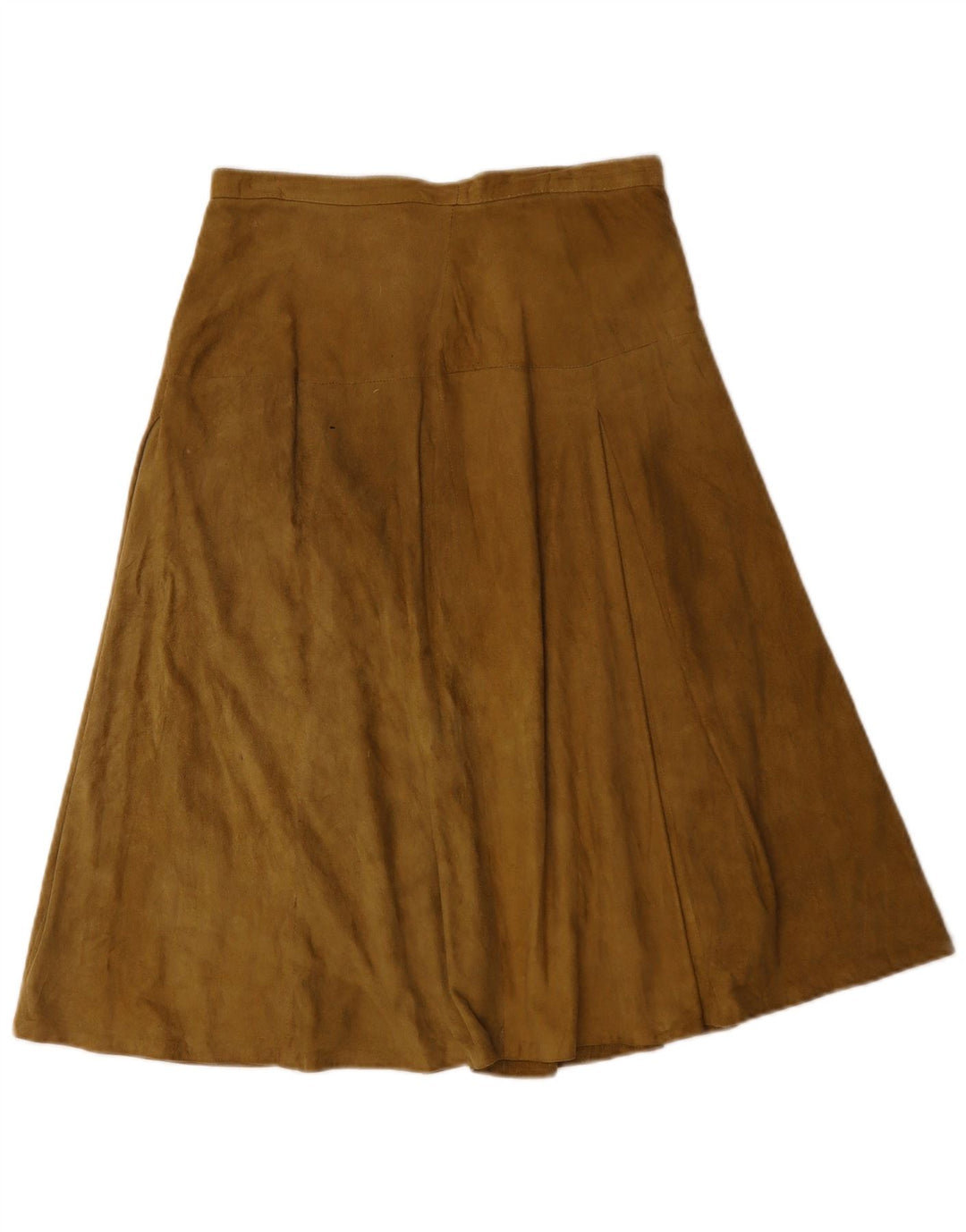 BARBIERI Womens High Waist Suede Skirt IT 44 Medium W28 Khaki Leather