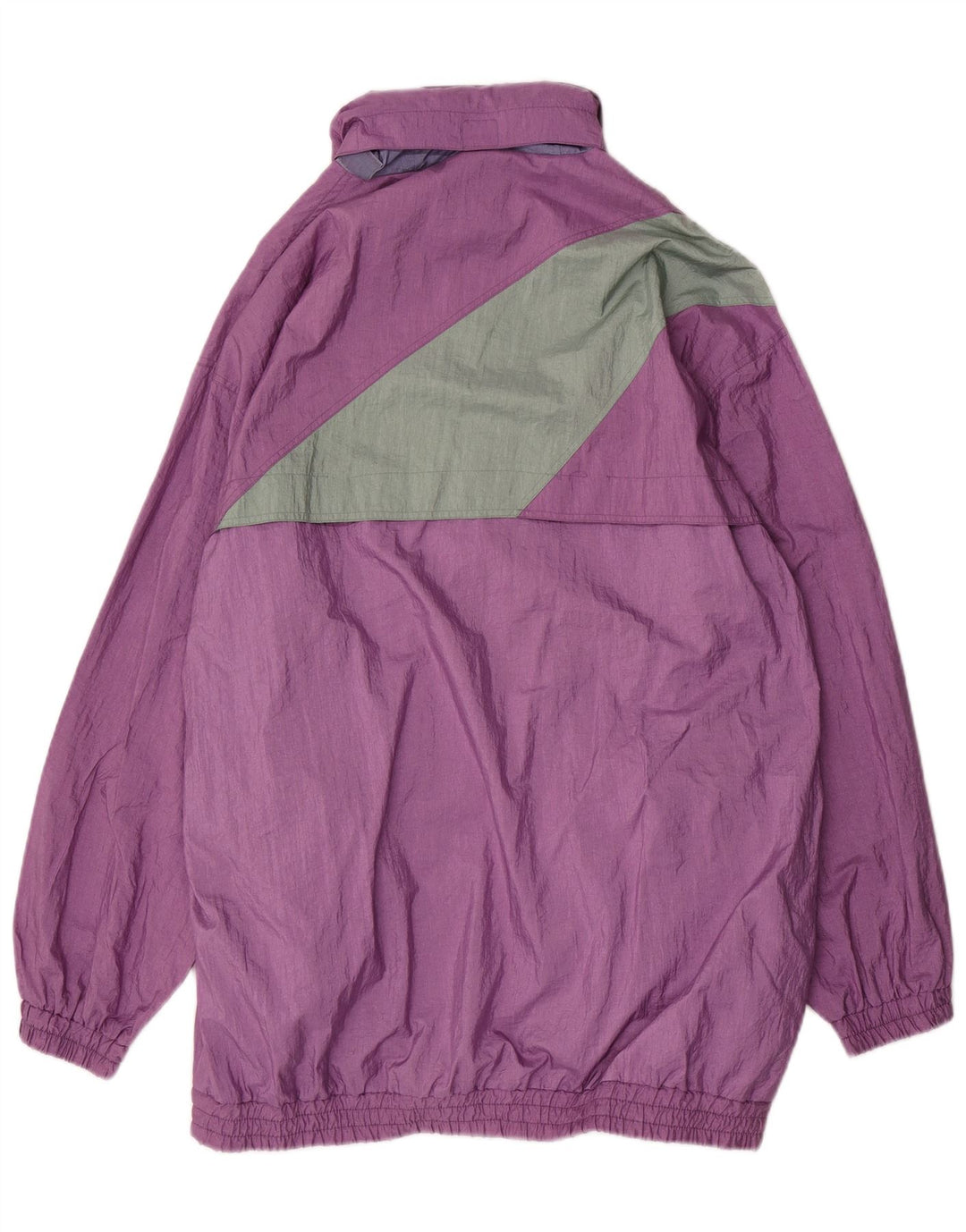 VINTAGE Mens Loose Fit Raincoat UK 38 Medium Purple Colourblock Polyamide