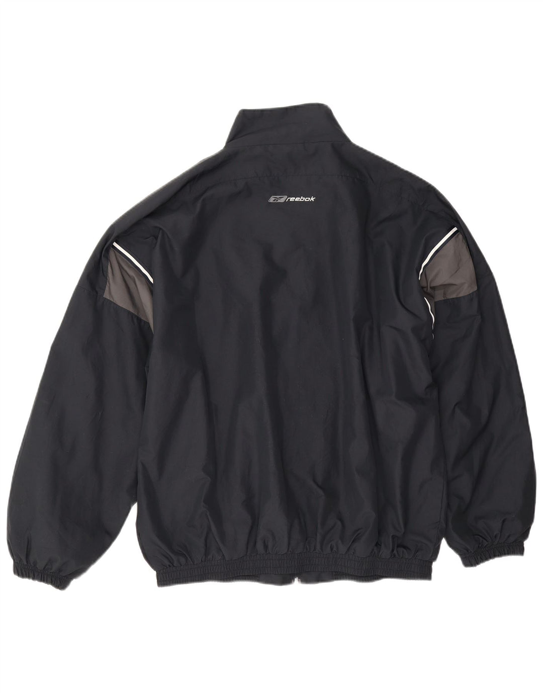 Reebok Mens Loose Fit Tracksuit Top Jacket Medium Black Colourblock