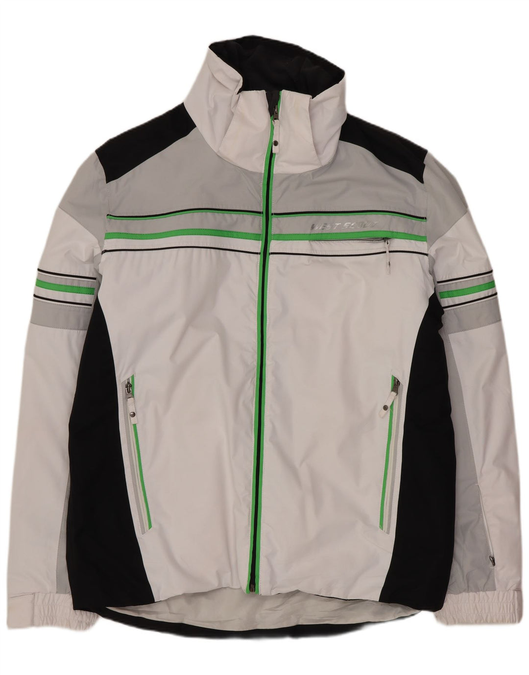 West Scout Mens Windbreaker Jacket UK 44 2XL White Colourblock Polyester