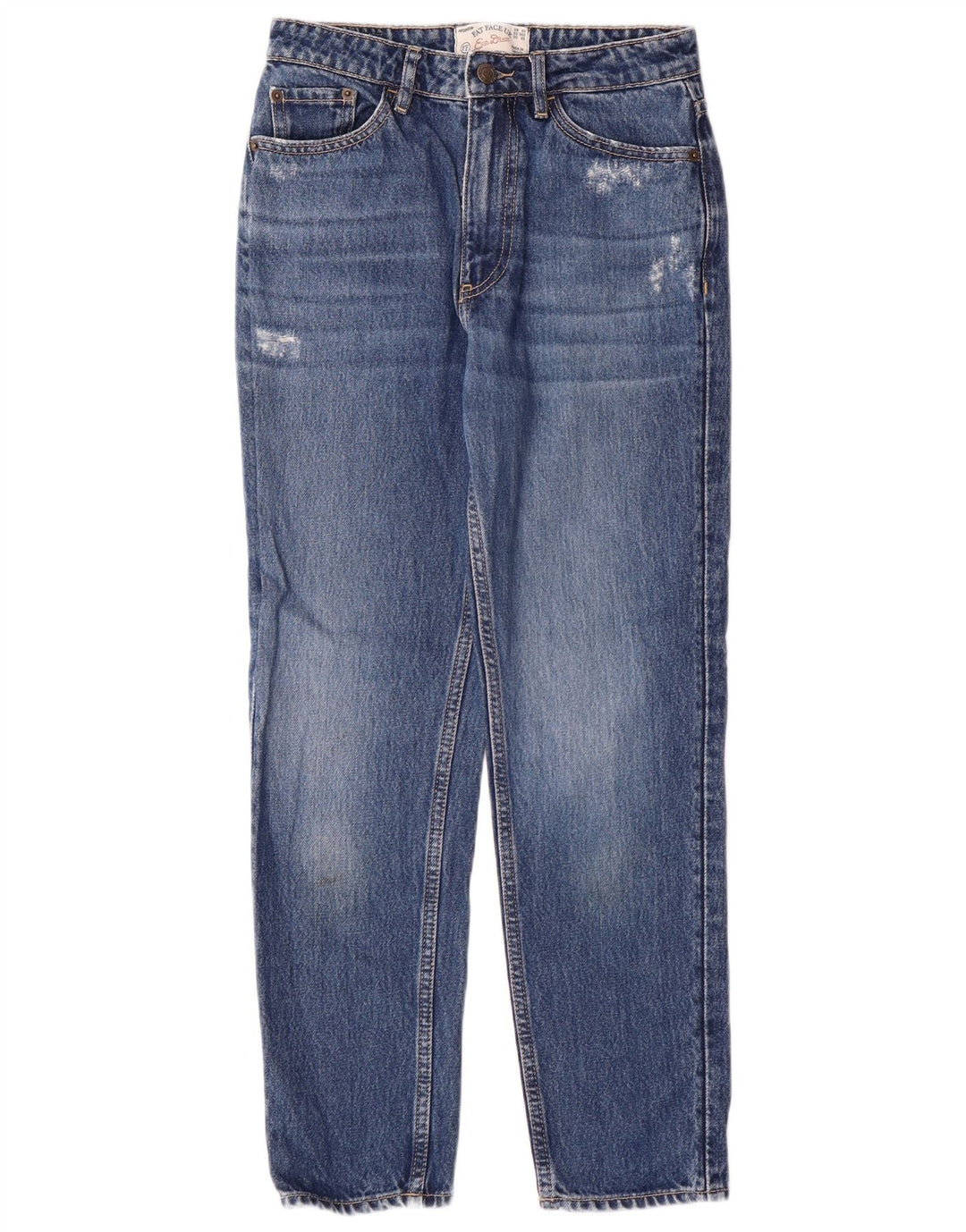 FAT FACE Womens Mom Jean Distressed Slim Jeans UK 6 XS W26 L26 Blue Cotton