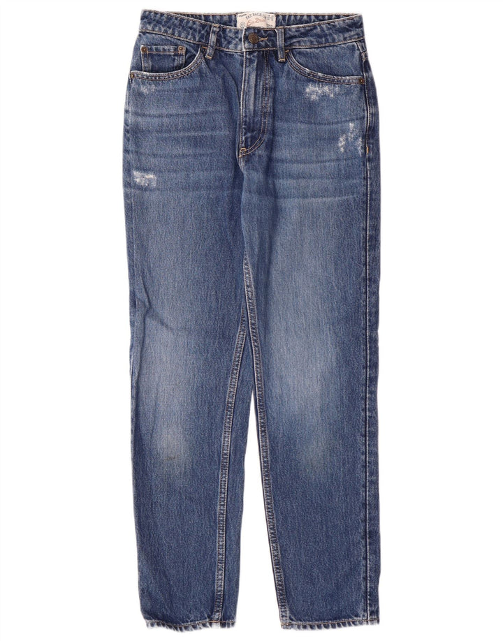 FAT FACE Womens Mom Jean Distressed Slim Jeans UK 6 XS W26 L26 Blue Cotton