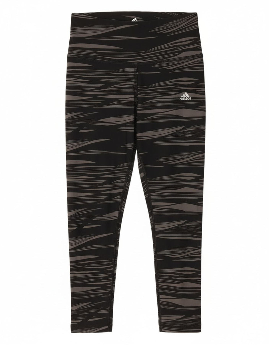 Adidas Womens Climalite Capri Leggings UK 12/14 Medium Black Striped
