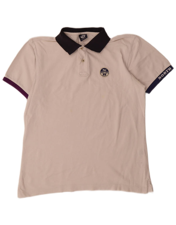 North Sails Mens Rugby Polo Shirt Medium White Cotton