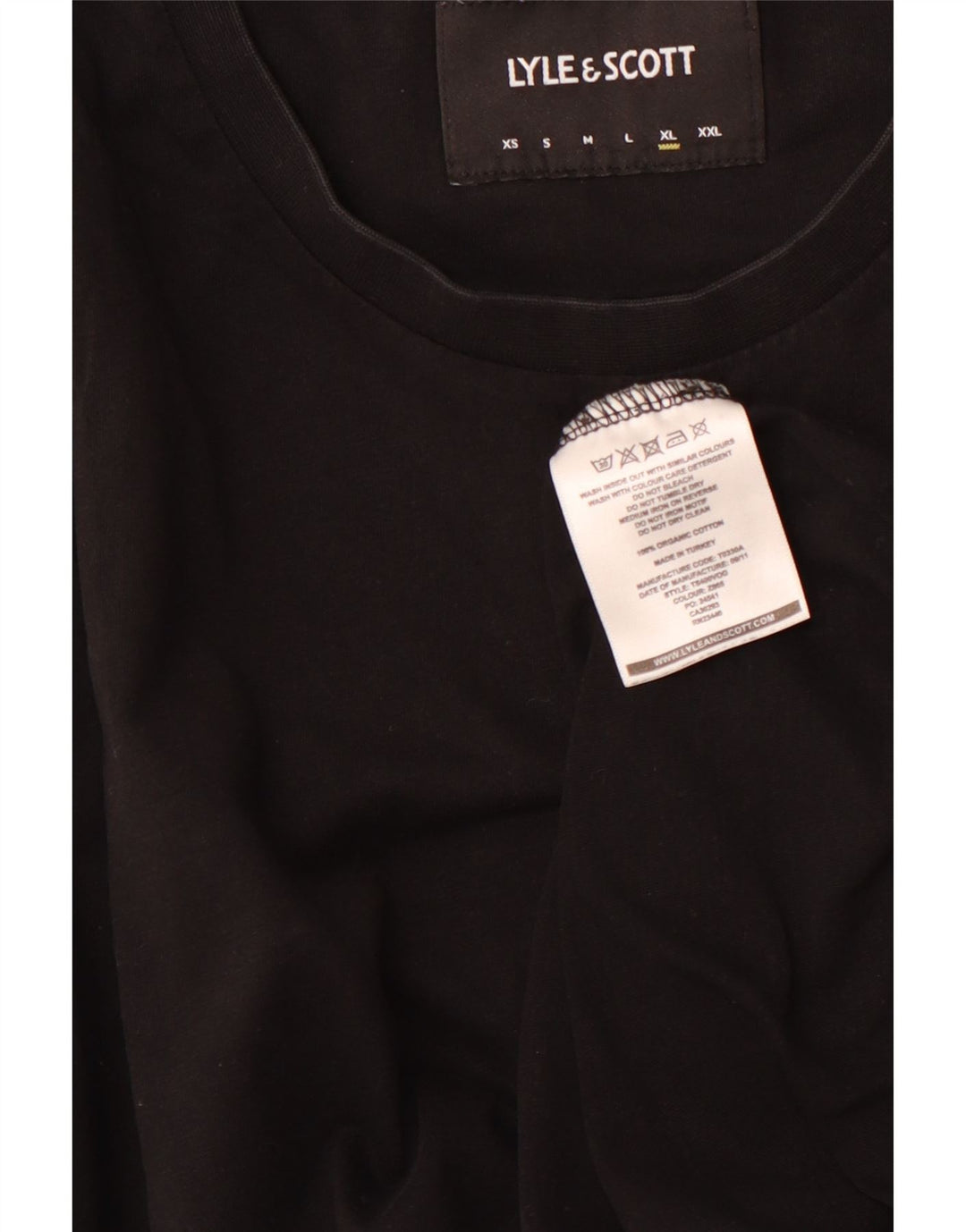 LYLE & SCOTT Mens T-Shirt Top XL Black Cotton