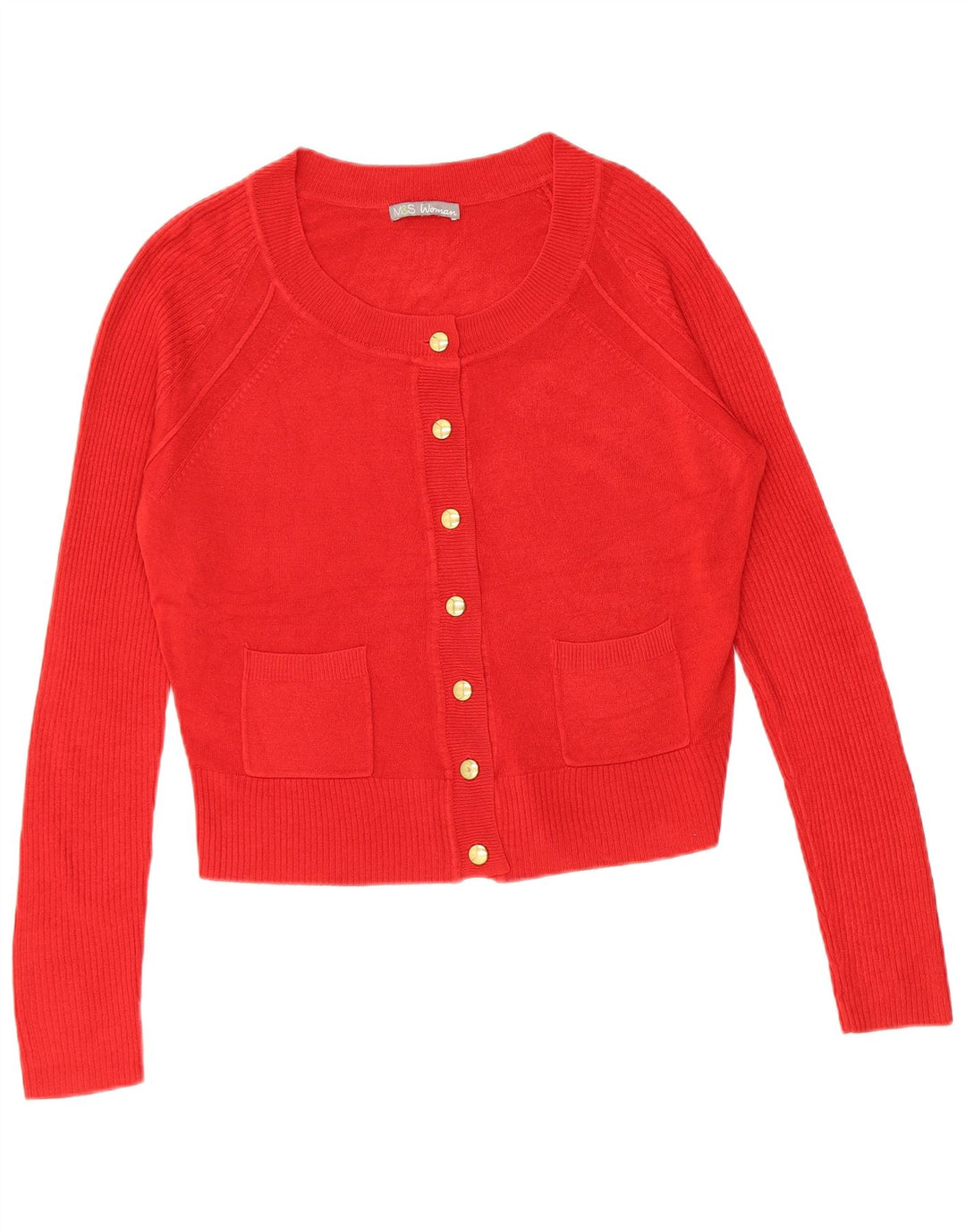MARKS & SPENCER Womens Crop Cardigan Sweater UK 12 Medium Red Acrylic