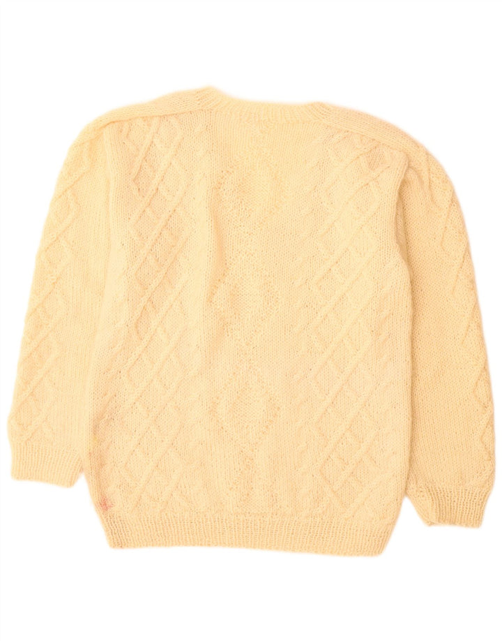 Vintage Mens V-Neck Jumper Sweater Large Beige