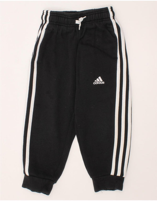 ADIDAS Boys Tracksuit Trousers Joggers 4-5 Years  Black Cotton